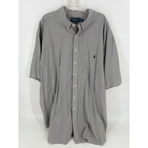 Ralph Lauren 4XLT Tall Striped‎ Short Sleeve Button Down Shirt Menswear